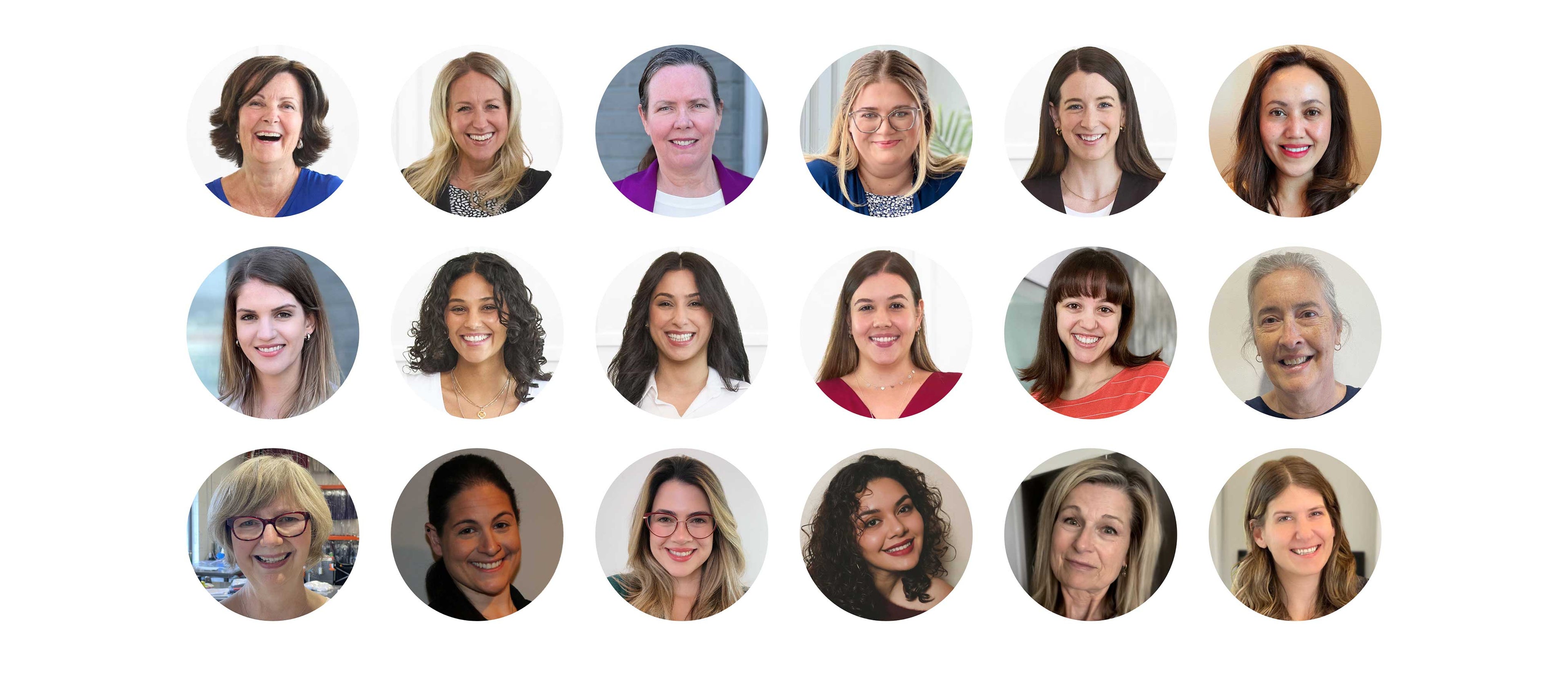Grid of circular headshots of the Miik team on a white background