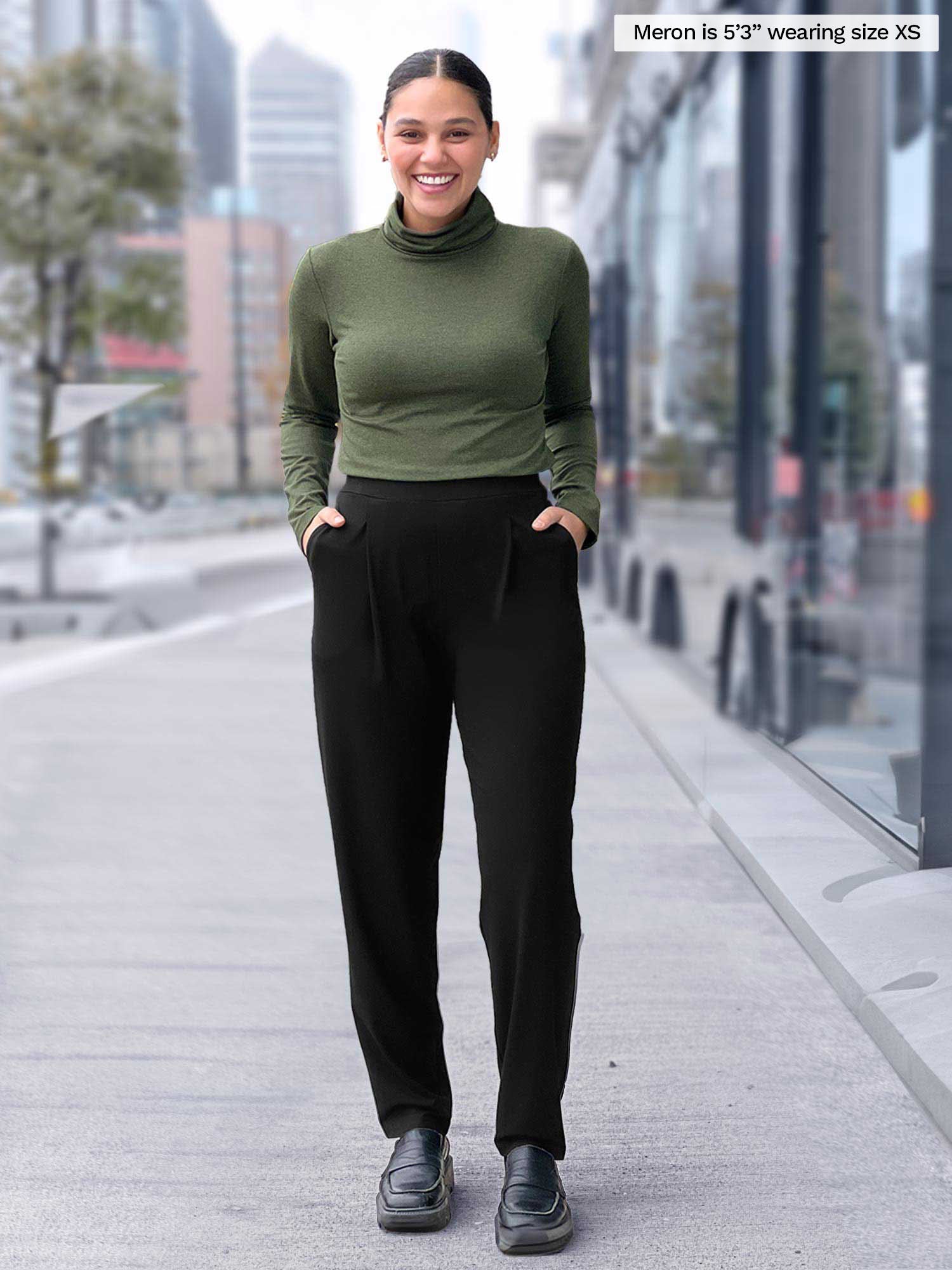 Nala pleated tapered pant, Sustainable women's clothing made in Canada