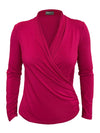 An off figure of Miik's Reni ruched faux-wrap blouse