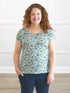 Rio reversible neckline dolman tee 00 in Forest veil on model Melanie, size M @Melanie-M 