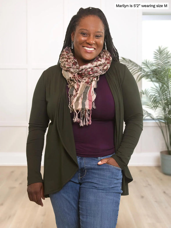 Purple waterfall cardigan deals