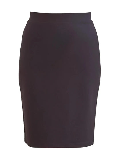 Dark brown pencil skirt on a white background 