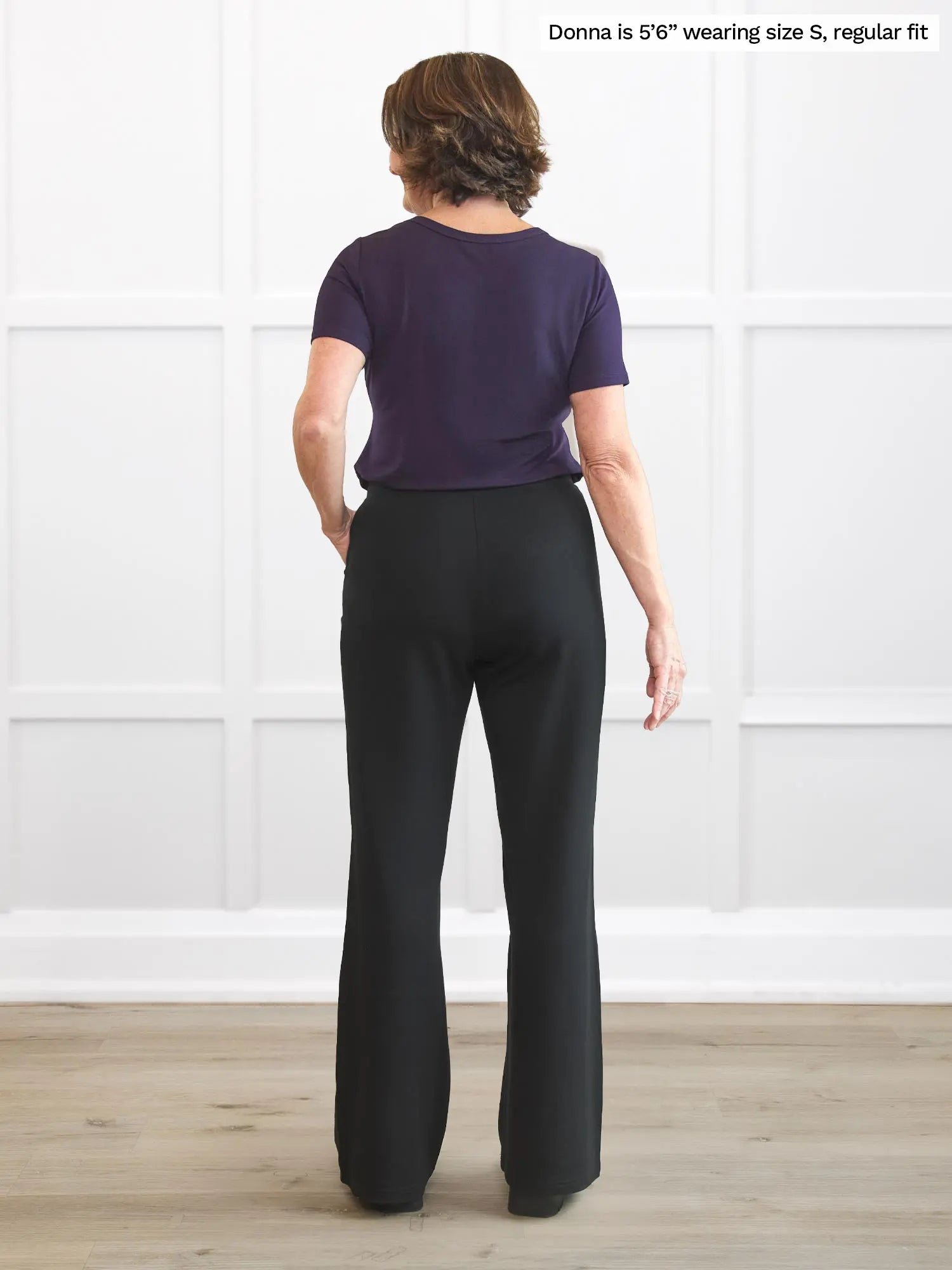 Miik founder Donna (5’6”, small) standing with her back towards the camera showing the back of Miik&