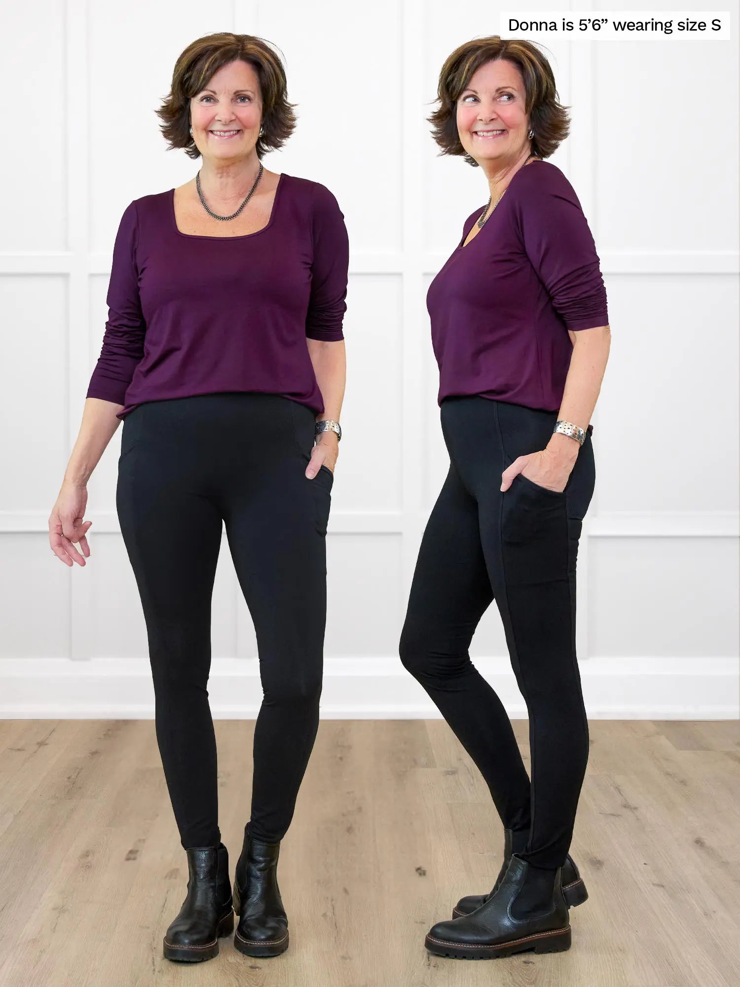 Seana High Waisted Pocket Leggings Made in Canada Miik Inc Black large