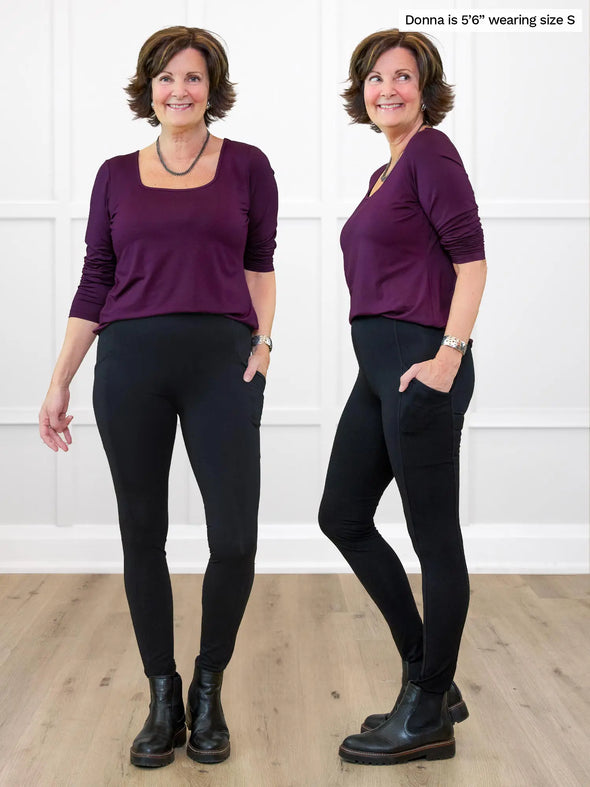 Seana High Waisted Pocket Leggings Made in Canada Miik Inc Black large