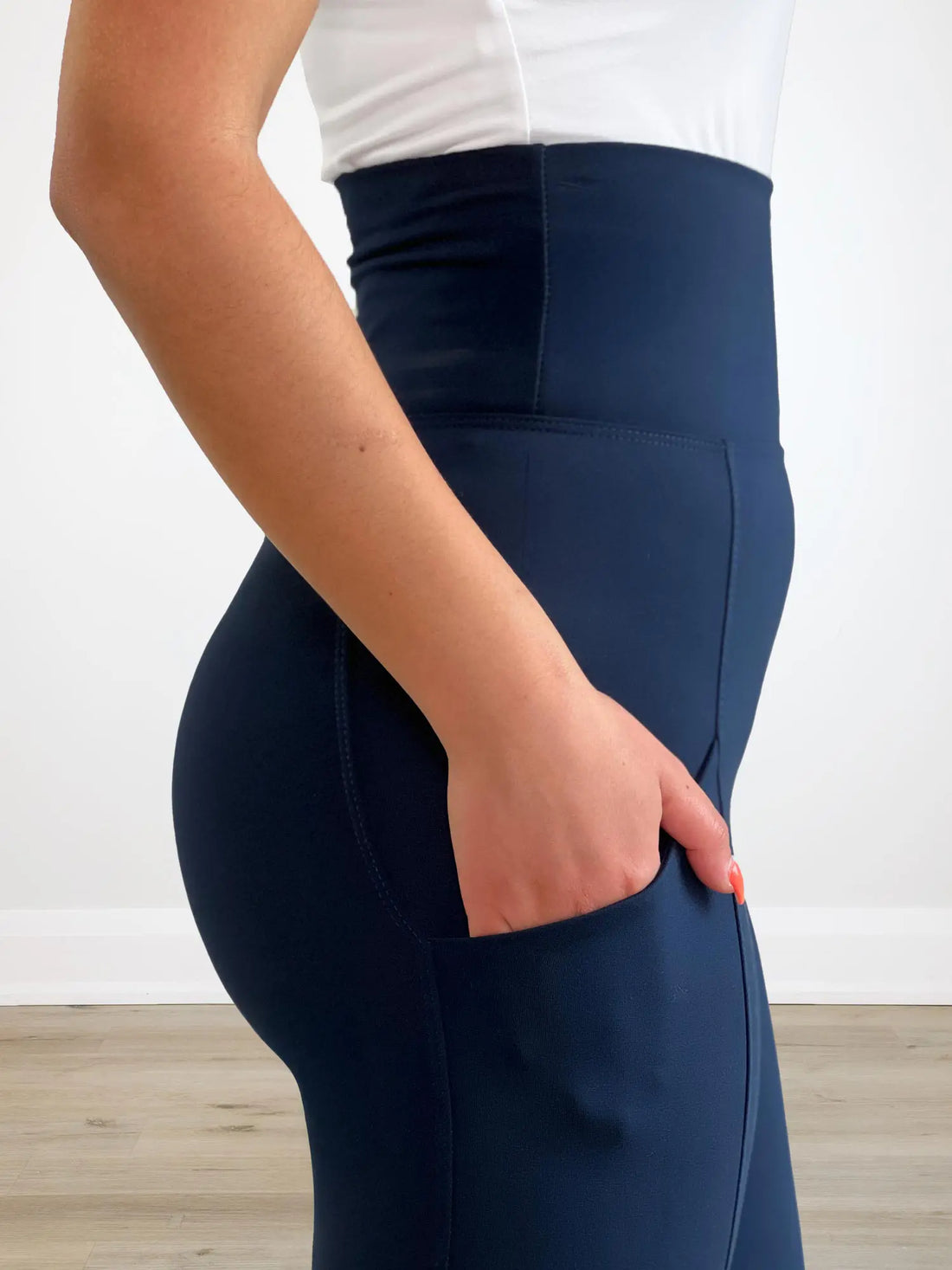 A close up image of the waistband and pocket of Miik&