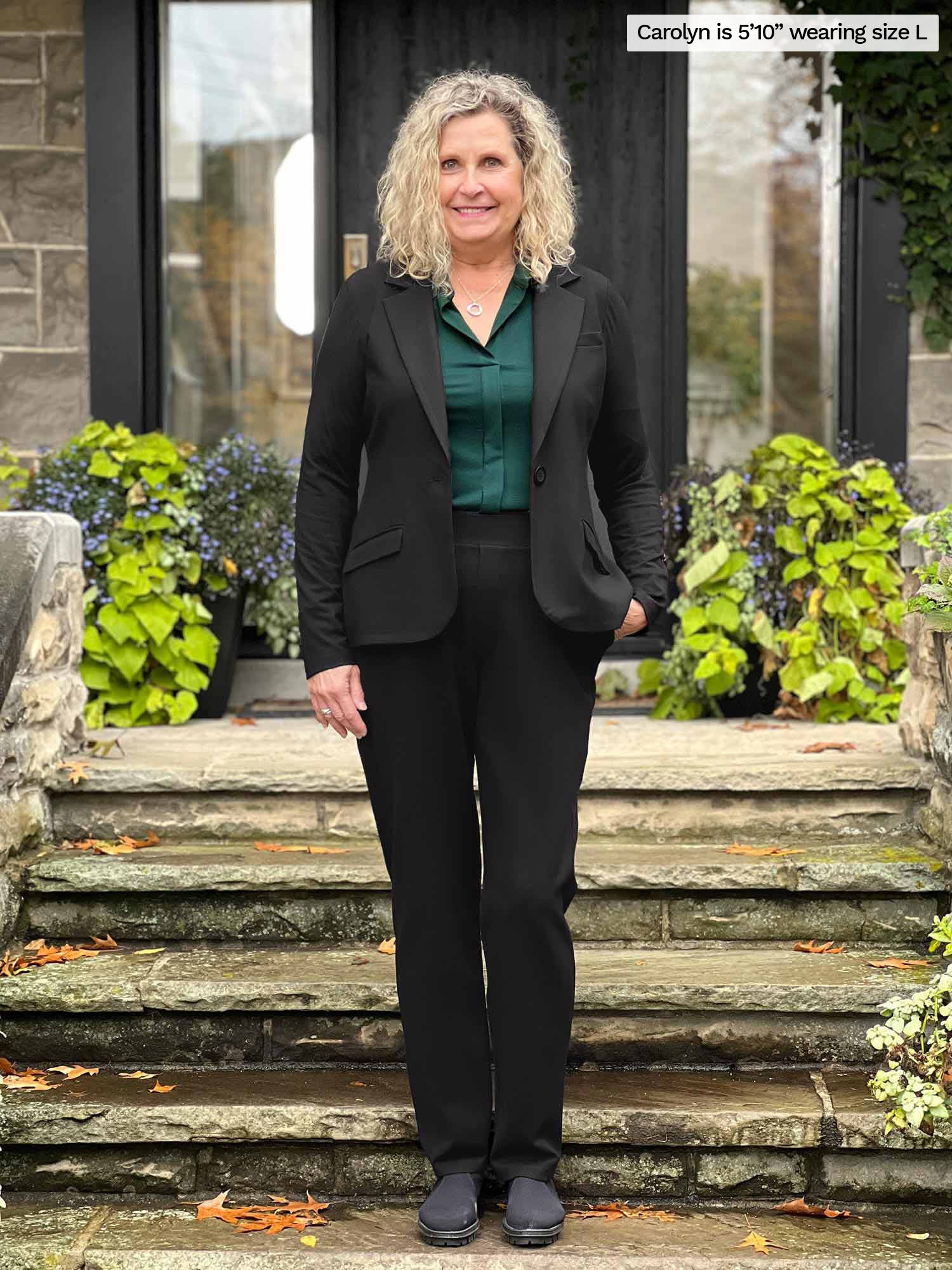 Sienna relaxed fit blazer Sustainable women s clothing made in Canada Miik charcoal xxlarge