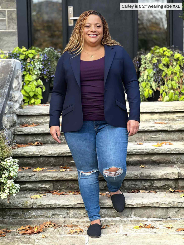 Sienna relaxed fit blazer Sustainable women s clothing made in Canada Miik cerise medium