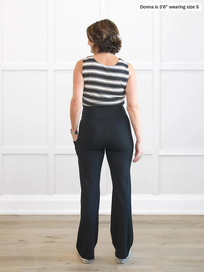 Miik founder Donna (5’6”, small) standing with her back towards the camera showing the back of Miik&