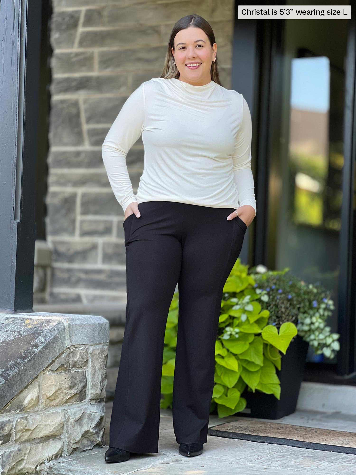 Plus size high waisted black sales pants