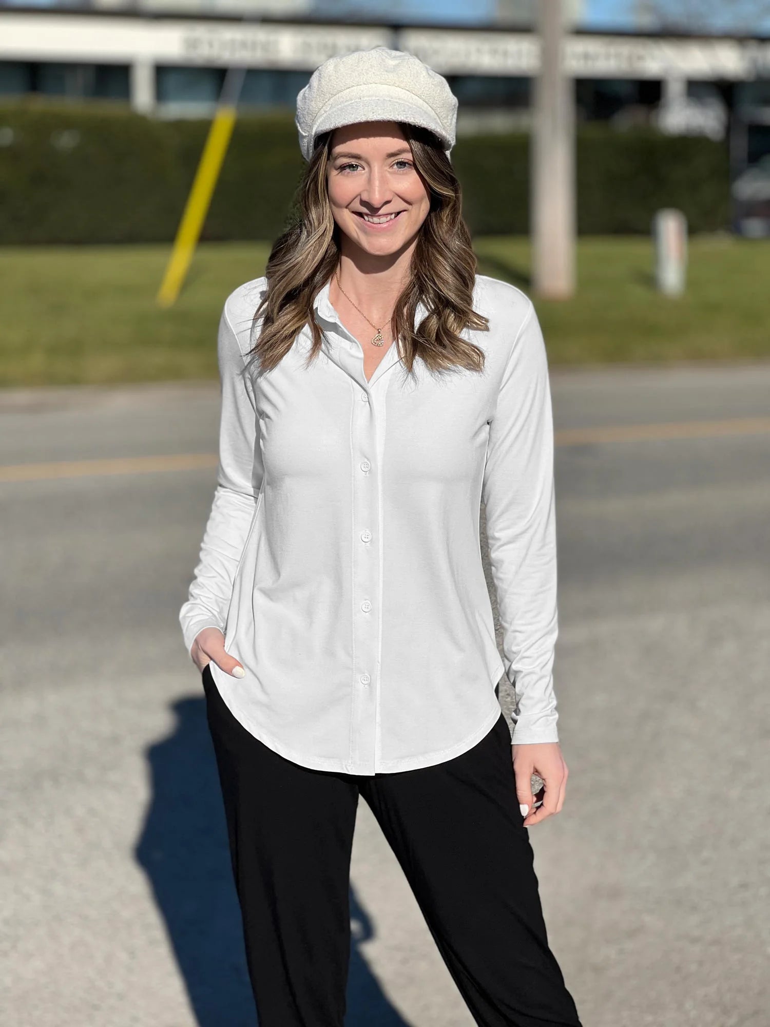 Susan button up dress shirt for women in White 