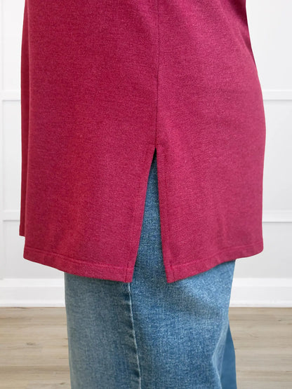 A closeup detail shot of the side slit of Miik&