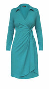 An off figure image of Miik's Tierney collared faux wrap dress 