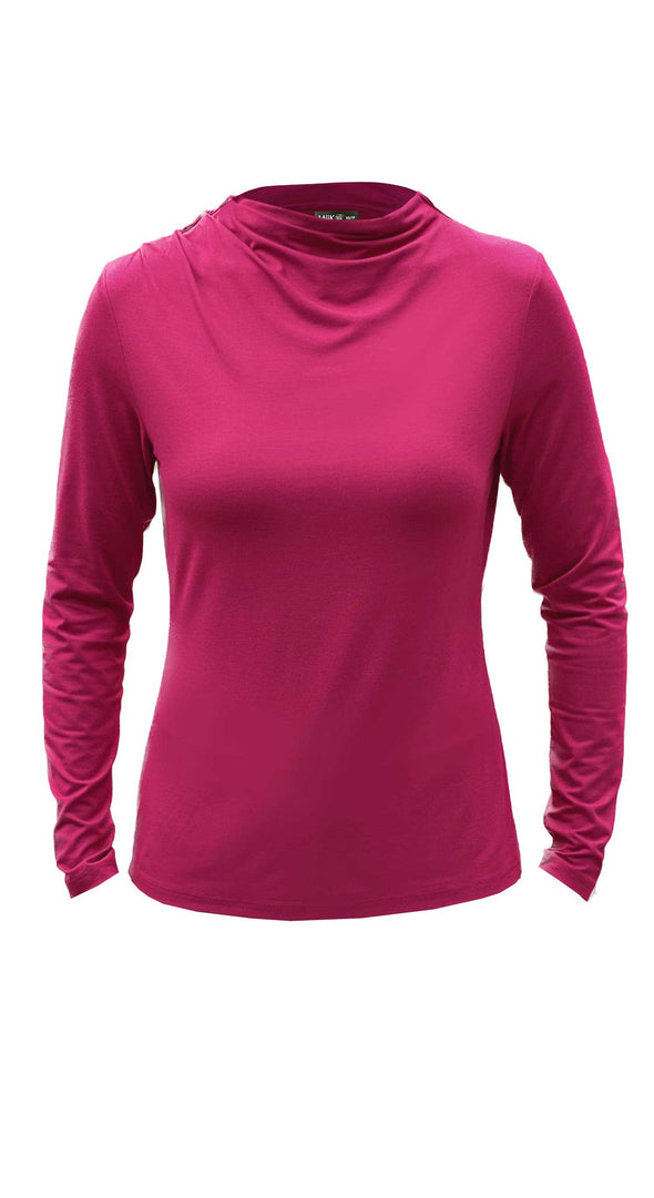 An off figure image of Miik's Wallace long sleeve draped blouse