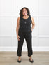 Akira tulip hem capri pant for women in Black on model Kerri, size M Petite @Kerri-M-petite 