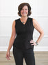 Alba tailored stretchy vest for women in Black on model Donna, size S @Donna-S 