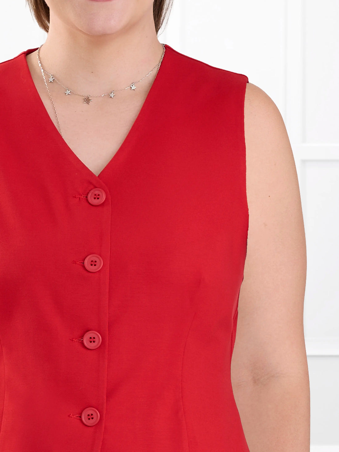 Alba tailored stretchy vest for women in Chili 