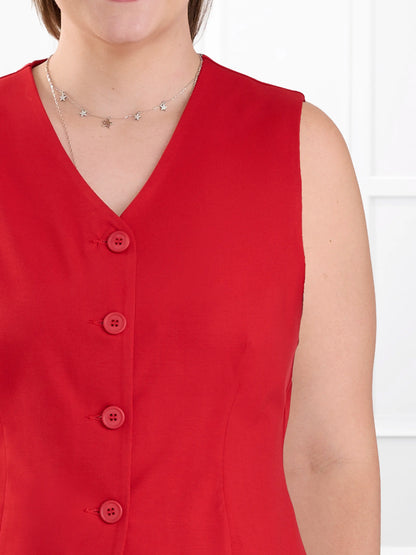 Alba tailored stretchy vest for women in Chili 