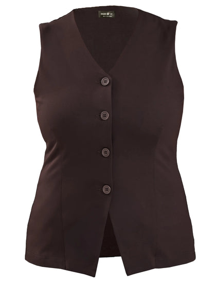 Alba tailored stretchy vest for women in Dark chocolate 