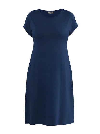 Aleeza t shirt dress with pockets for women in Navy 