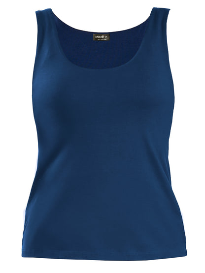 Amina reversible neckline shelf bra tank for women in Atlantic 