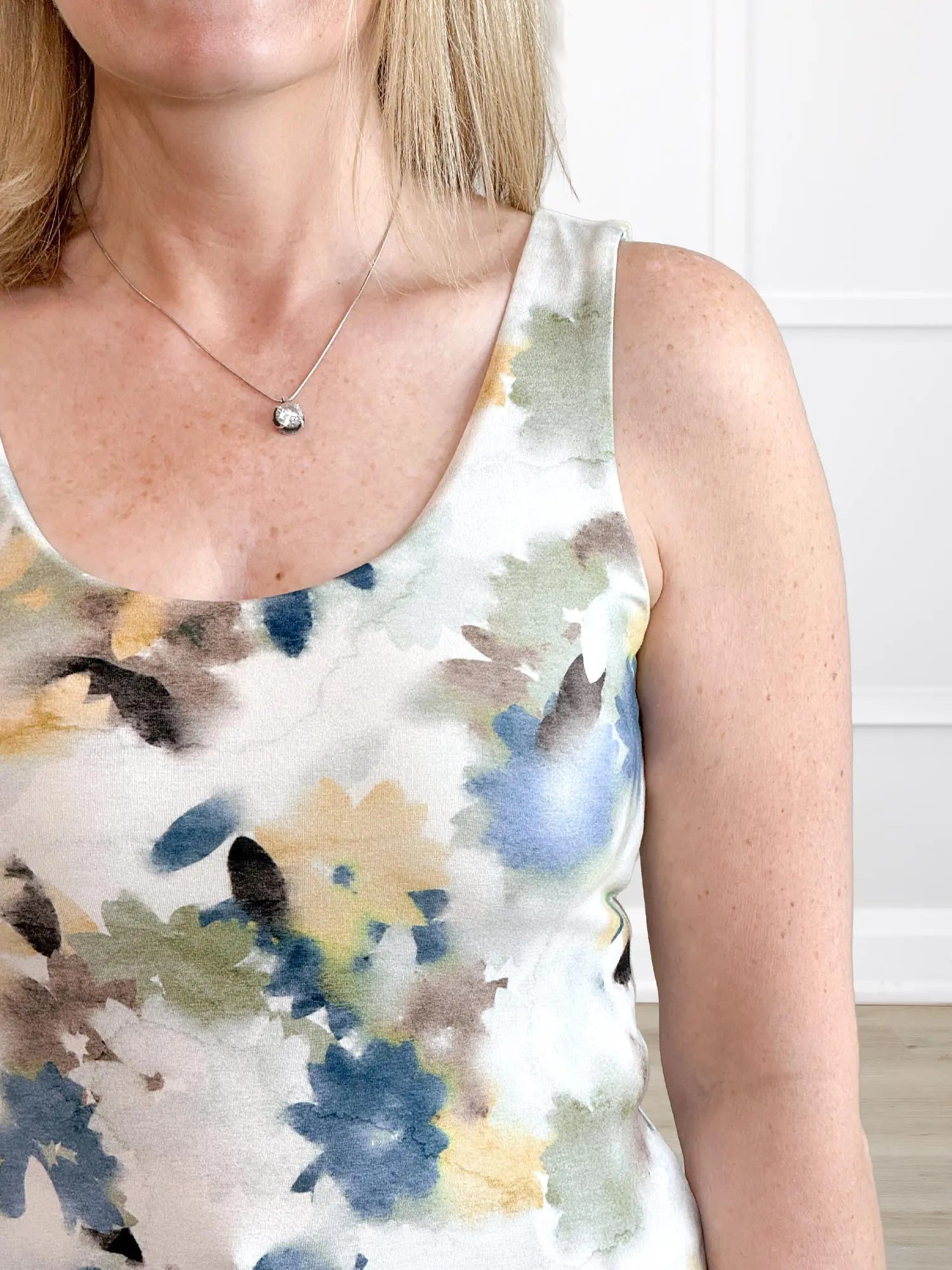 Amina reversible neckline shelf bra tank for women 00 in Morning dew 