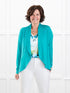 Anne soft stretchy blazer for women in Sea glass on model Donna, size S @Donna-S 