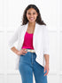 Anne soft stretchy blazer for women in White on model Meron, size XS @Meron-XS 