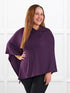 Asli lightweight sweater knit poncho for women in Blackcurrant 