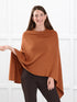 Asli lightweight sweater knit poncho for women in Rust 