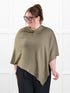 Asli lightweight sweater knit poncho for women in Thyme 