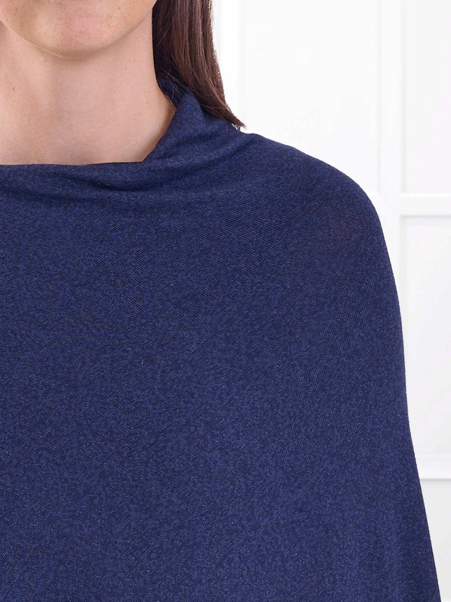Asli lightweight sweater knit poncho for women in Midnight blue 