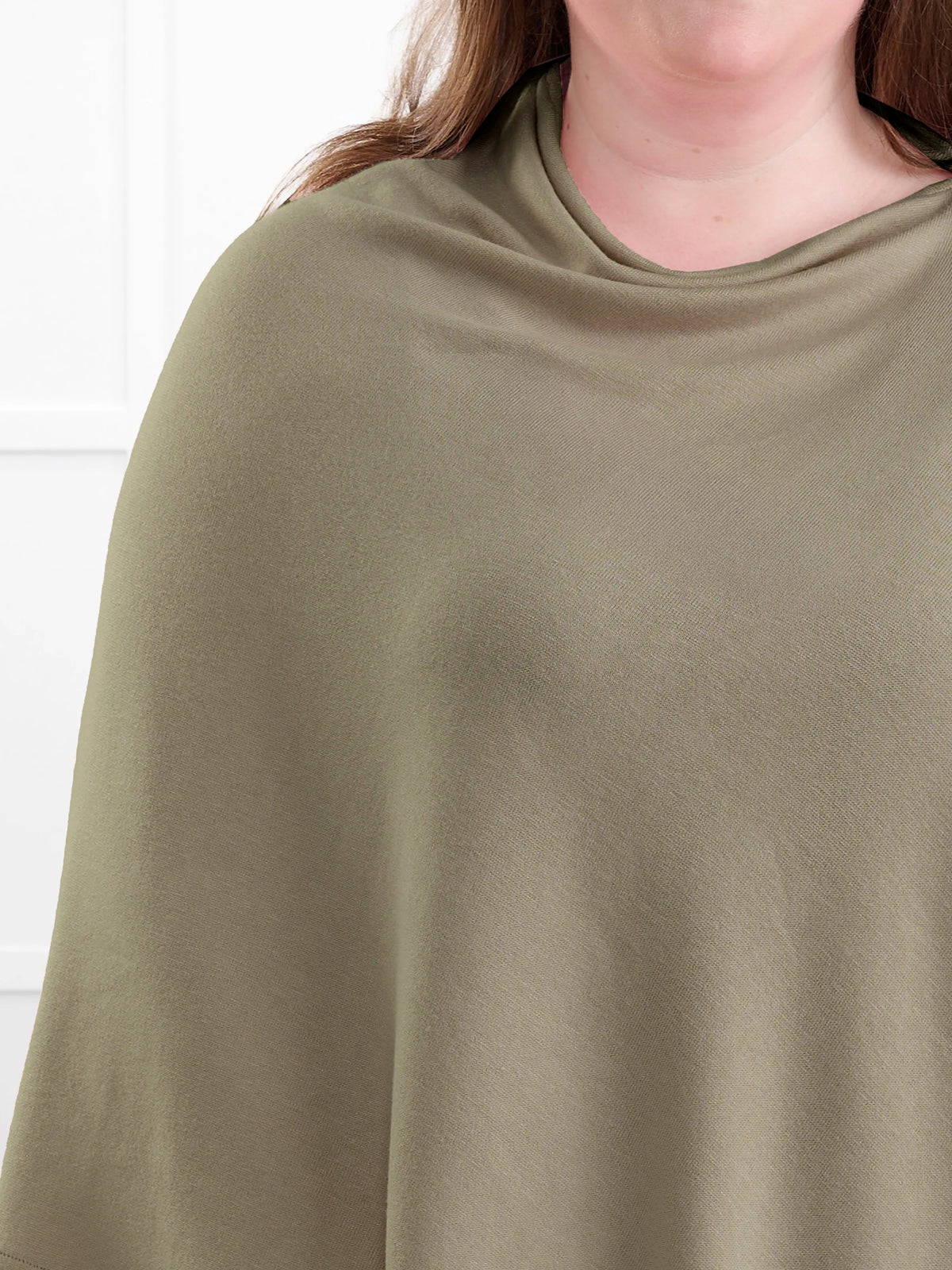 Asli lightweight sweater knit poncho for women in Thyme 