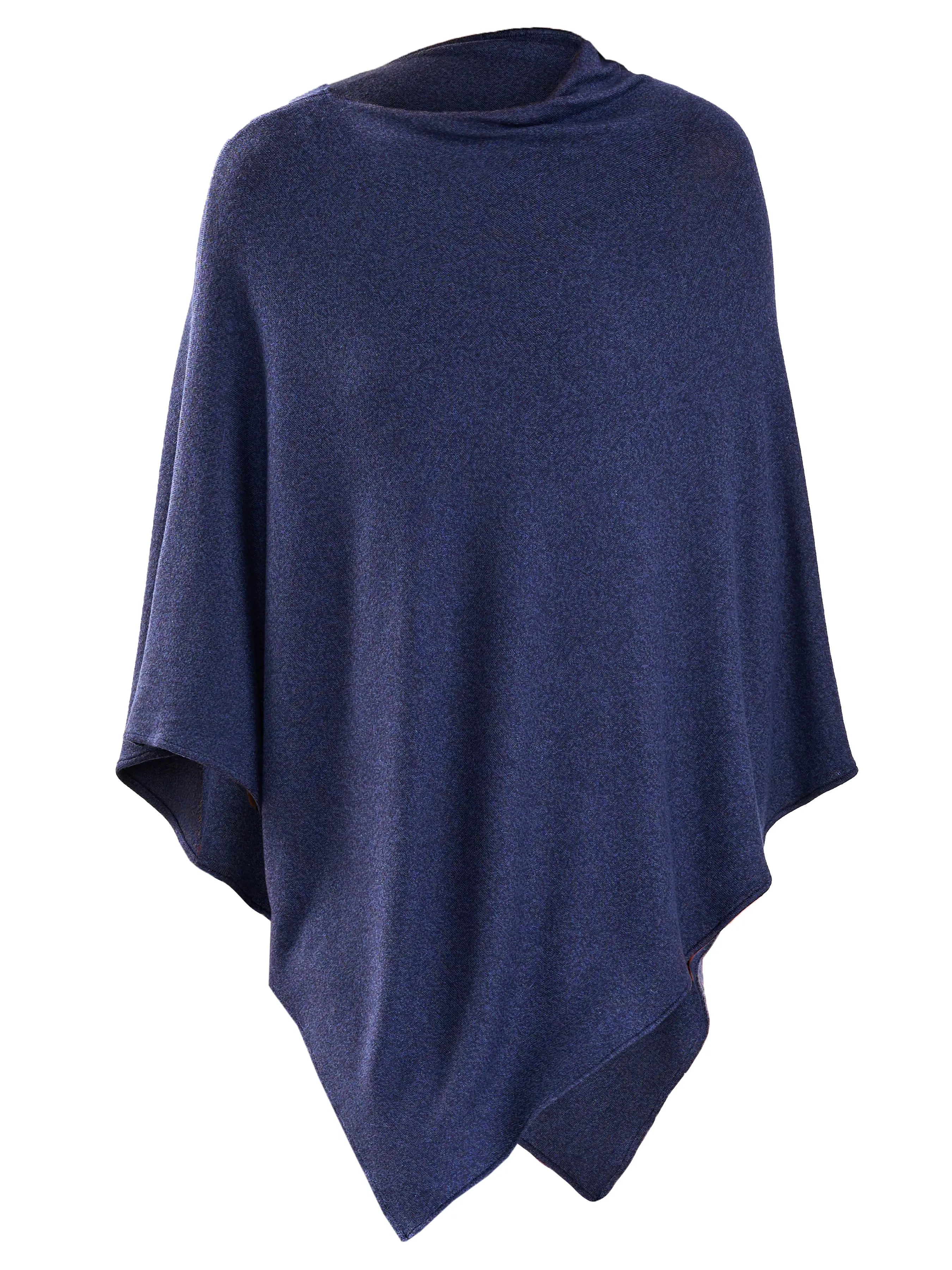 Asli lightweight sweater knit poncho for women in Midnight blue 