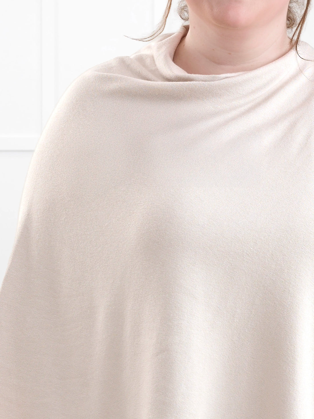 Asli lightweight sweater knit poncho for women in Seashell 