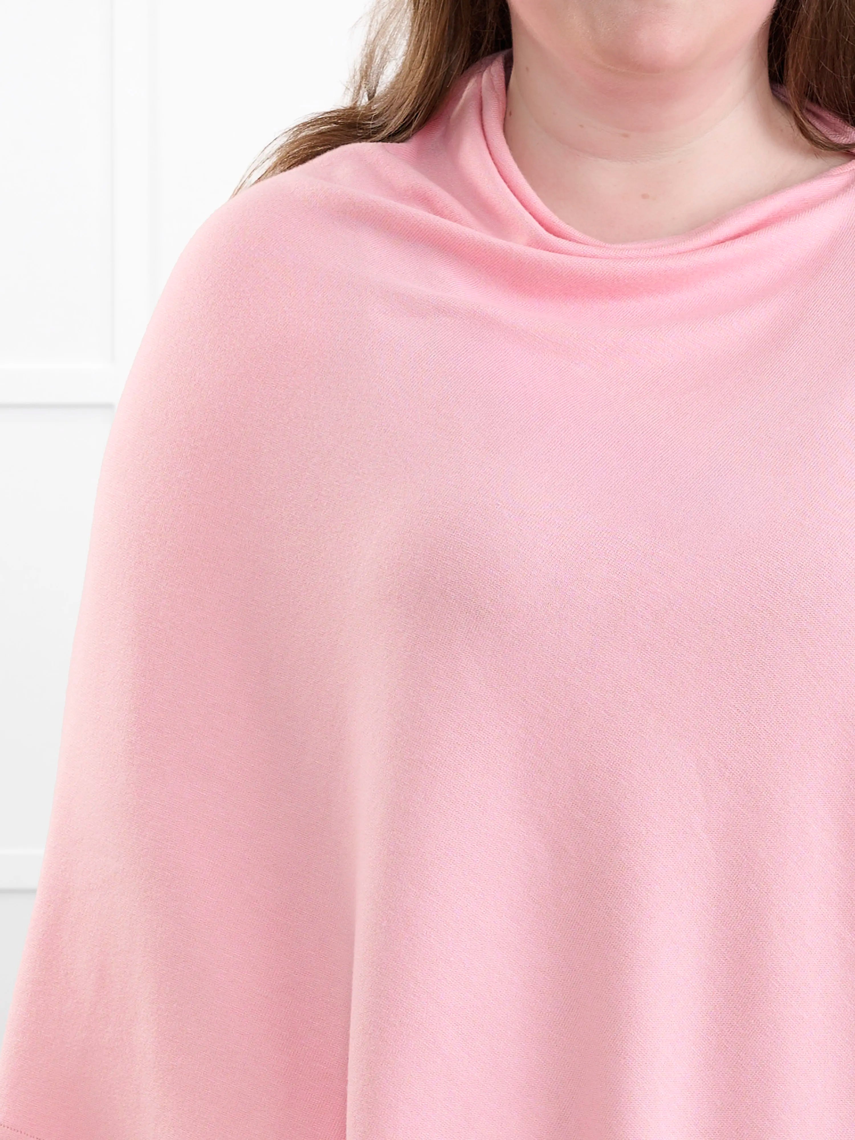 Asli lightweight sweater knit poncho for women in Whisper pink 