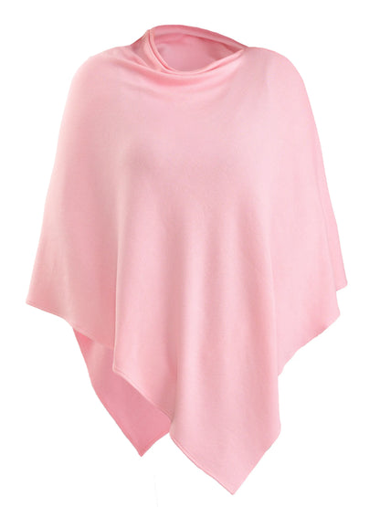 Asli lightweight sweater knit poncho for women in Whisper pink 