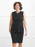 Bibi high neck tailored vest for women in Black on model Donna, size S Regular @Donna-S-regular 