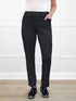 Christal pull on pintuck ankle pant for women in Black 