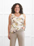 Codi reversible neckline flowy tank for women in Rosewater on model Kerri, size M Petite @Kerri-M-petite 