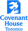 Logo of Covenant House Toronto with a blue background and white text.