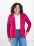 Danica lightweight tailored blazer for women in Dragon fruit on model Kerri, size M Petite @Kerri-M-petite 