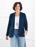 Danica lightweight tailored blazer for women in Navy on model Donna, size S Regular @Donna-S-regular 