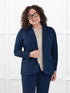 Danica lightweight tailored blazer for women in Navy on model Kerri, size M Petite @Kerri-M-petite 