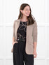 Danica lightweight tailored blazer for women in Portobello on model Jo, size XS Regular @Jo-XS-regular 
