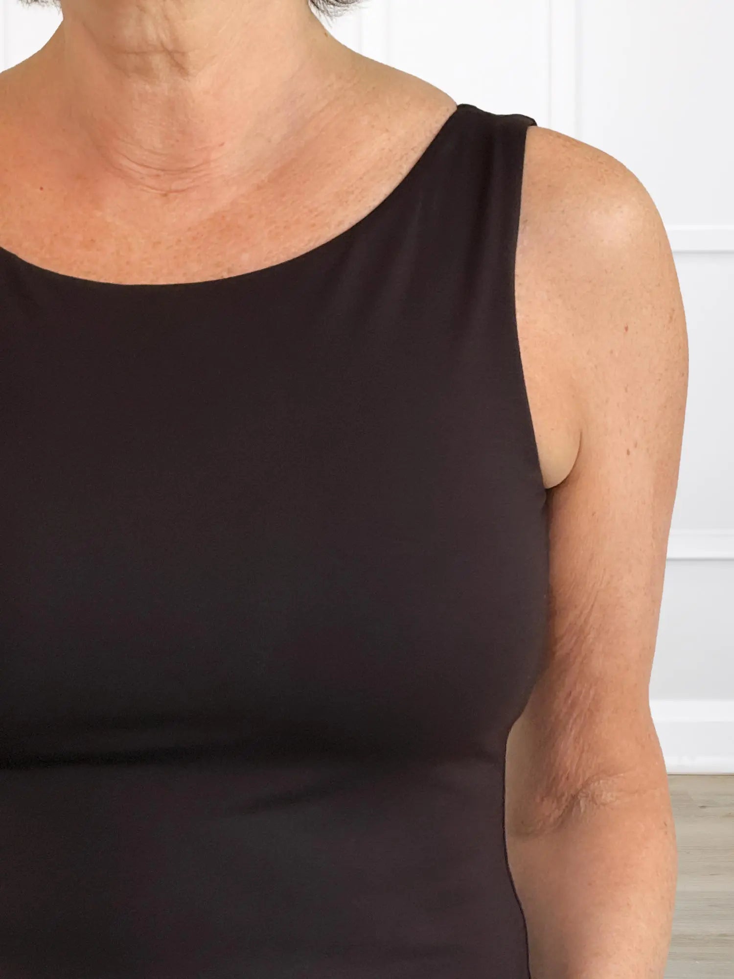 Darla boatneck tank top for women in Dark chocolate 