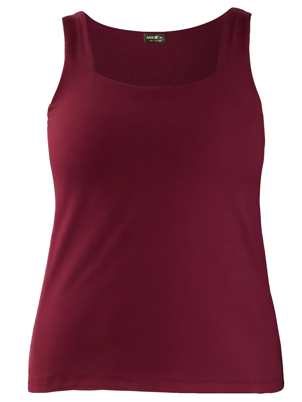 Eline reversible neckline shelf bra tank for women in Merlot 