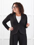 Emily soft stretchy blazer for women in Black on model Kerri, size M Petite @Kerri-M-petite 