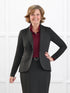 Emily soft stretchy blazer for women in Charcoal on model Donna, size S Regular @Donna-S-regular 
