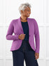 Emily soft stretchy blazer for women in Lupin melange on model Keethai, size M Regular @Keethai-M-regular 